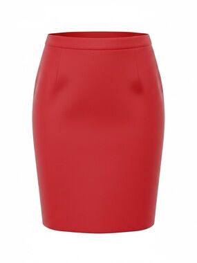 Classic Red Women's Skirt - Timeless Pencil Silhouette